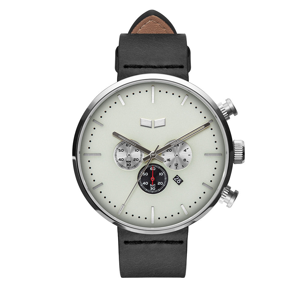 ROOSEVELT CHRONO LEATHER - Black/Silver/Marine